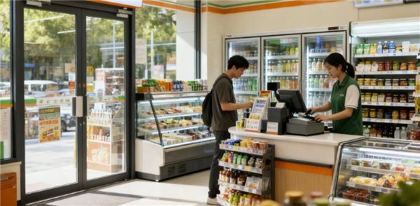 小売チェーン店ERP導入事例、小売店内のシーンを表示